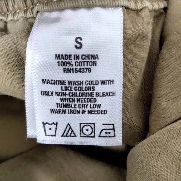 AERO Chino Jogger Pants Mens Size S Khaki Drawstring Pull On Casual Tie Solid - Picture 11 of 12